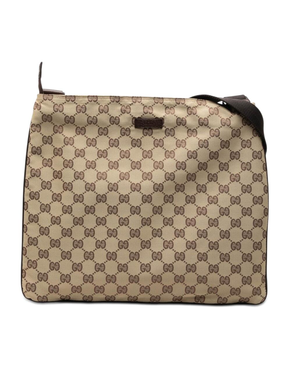 Gucci Zip Top Messenger Bag Gg Coated #287316G80B
